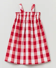 OVS Checked Dress - Barbados Cherry