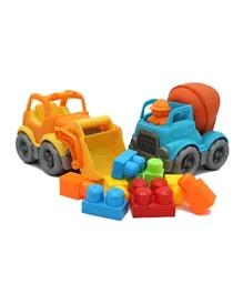 Rollup Kids Eco Friendly Cartoon Car Double Pack Bricks Vehicle Multi Color - 9 Pieces