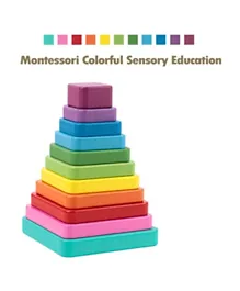 Factory Price Wooden Square Coloured Tower - 11 Pieces