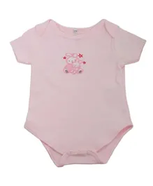 Tiny Hug Short Sleeve Bear Print Bodysuit - Pink