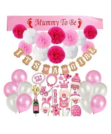 Brain Giggles Baby Girl Shower Decoration Kit - 56 Pieces
