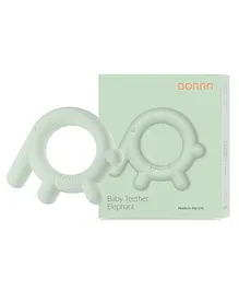 BORRN Silicone BPA Free Non Toxic Elephant Teether - Green