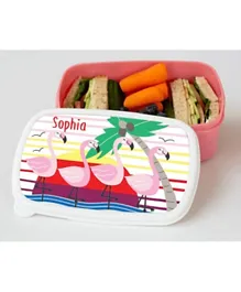 Essmak F Is For Flamingo Personalized Lunch Box - Pink