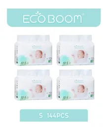 Eco Boom Premium Bamboo Diapers Pack of 4 Small Size 2 - 36 Pieces each