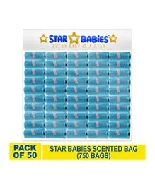 Star Babies Scented Bags Blue - Pack of 50 (15 Each)
