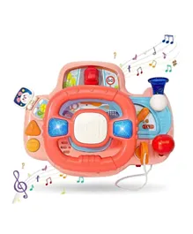 Huanger Kids Musical Smart Steering Wheel Simulation Toy - Pink