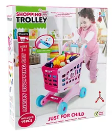 SFL Shopping Trolley 16671F Pink - 19 Pieces