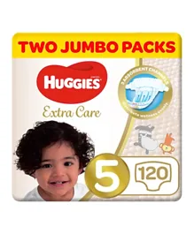 Huggies Extra Care Mega Pack of 2 Diapers Size 5 - 120 Pieces