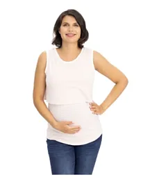 Mums & Bumps Angel Maternity & Nursing Crossover Singlet Top - Pink