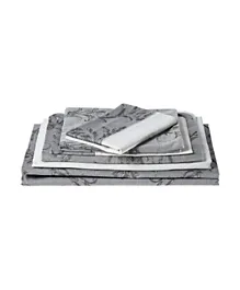 Ecocotton Safi̇r Duvet Cover Cotton Grey Double Bedding - 6 Pieces