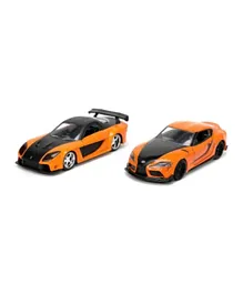 Jada Fast And Furious Mazda RX - 7 And Toyota GR Supra Die Cast Car - 2 Pieces