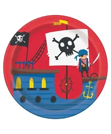 Unique  Ahoy Matey Pirate Plate Pack of 8 - 7 Inches