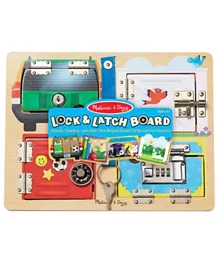 Melissa & Doug Wooden Locks & Latches Board Puzzle - Multicolour