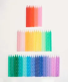 Meri Meri Rainbow Twisted Mini Candles - 50 Pieces