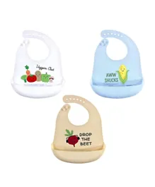 Hudson Childrenswear Silicone Bibs Dancing On The Beet - 3 Pieces