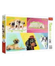 Trefl Puzzles Neon Color Line Far out dogs / Trefl Multicolour - 1000 Pieces