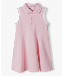 Minoti Heart Embroidered Polo Pique Vest Dress - Pink