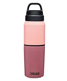 CamelBak MultiBev 2 in 1 Insulated Stainless Steel Bottle and Cup Terracotta Rose Camellia Pink - 500mL