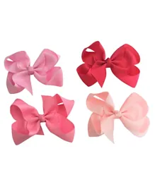 Pink Bow Clips - Pack of 4