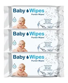 BVM - Baby Wipes Purest Wipes Pack of 3 - 72 Pieces Each