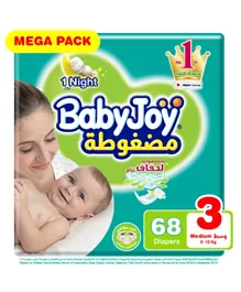 BabyJoy Compressed Diamond Pad Mega Pack Diapers Size 3 - 68 Pieces