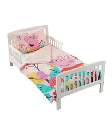 Kinder Valley Peppa Pig 7-Piece Toddler Bed Bundle with Sydney Toddler Bed and Kinder Flow Mattress - White