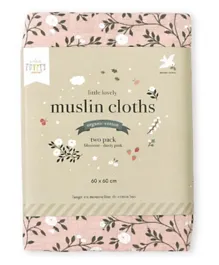 A Little Lovely Company Muslin Cloth Blossom Dusty Pink - Set of 2