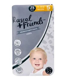 راسكال + فريندز - حفاضات  بنمط سروال عالية الجودة مقاس 5- 28 قطعة