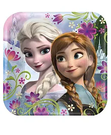 Party Centre Frozen Square Plates 9 Inches - 8 Pieces