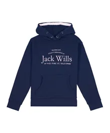 Jack Wills Script Embroidered Hoodie - Blue