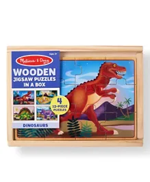 Melissa & Doug Wooden Dinosaurs Puzzles in a Box - Multicolour