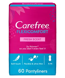 Carefree FlexiComfort Fresh Scent Panty Liners - Pack of 60