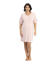 Mums & Bumps - Angel Maternity & Nursing Home Dress + Matching Baby Wrap - Pink