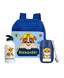 Essmak Paw Patrol Rubble Personalized Thermos Set Blue - 11 Inches