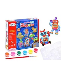 Brain Giggles Glow In The Dark Mould and Paint Night Robot DIY Fridge Magnet Craft Kit