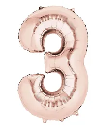 Amscan Number 3 Balloon Rose Gold - 34 Inches