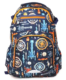 Smily Kiddos Smily Teen Backpack Future Orange and Blue - 15 Inches