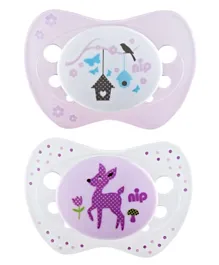 Nip Purple Deer & Birdhouse Life Silicone Soothers - Pack of 2