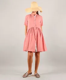 Oh9shop Trim Design Tara Dress - Pink