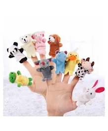 Highlands Soft Plush Animal Finger Puppet Toy - 10 Pieces