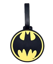 Warner Bros Batman soft PVC Character Luggage Suitcase Backpack Tags - Black Yellow