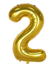 Party Propz Gold Number 2 Foil Balloon - Gold