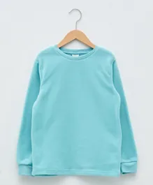 LC Waikiki Full Sleeves Solid T-Shirt - Turquoise