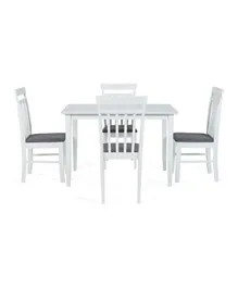 PAN Home Seabrook 1+4 Dining Set Solid Wood - White