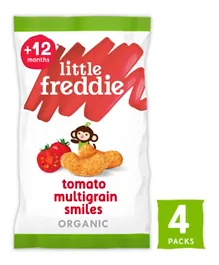 Little Freddie Organic Tomato & Paprika Multigrain Smiles Pack of 4 - 44g