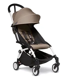 Babyzen YOYO- 2 Stroller - White Frame with Taupe Seat and Canopy