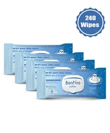 Bonfino 99.9% Water Baby Wipes -  240 Pieces