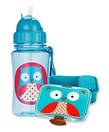 Skip Hop Owl Zoo Straw Bottle - 384.5mL and Lunch Box & Bag