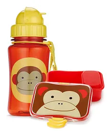 Skip Hop Monkey Zoo Straw Bottle  - 384.5mL and Lunch Box & Bag