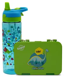 Bonjour Dino Sip Box Kids Max Water Bottle Green - 750mL with Lunch Boxes & Bags